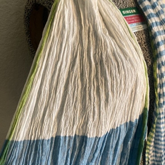 Bershka India striped patchwork nautical boho wrinkle 70x25 scarf wrap - Picture 4 of 7